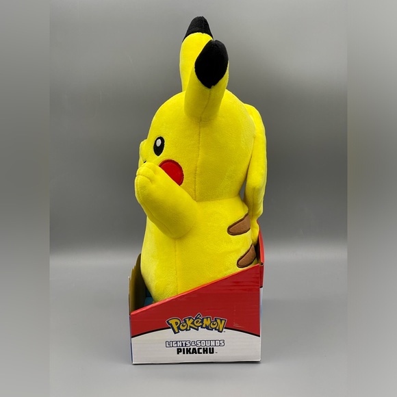 PIKACHU Plush POKÉMON Lights & Sounds Power Action Light up Cheeks & Sounds Pika - Picture 3 of 5
